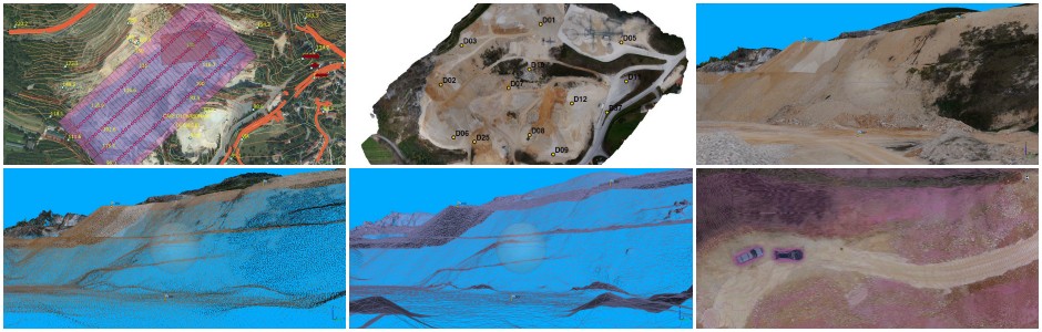 Rilevamenti per valutare l'estrazione delle cave